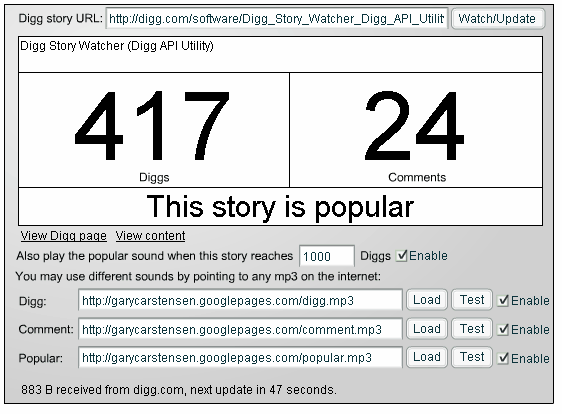 Digg Scoreboard