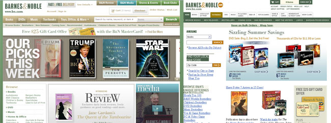 Barnes and Noble Redesign Screenshot