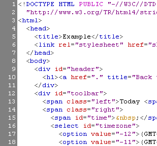 HTML Source code