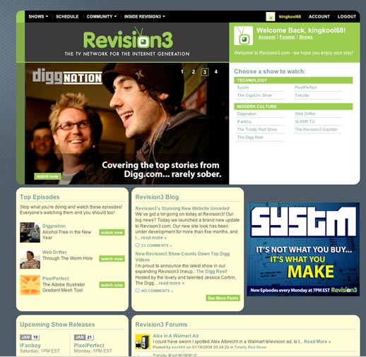 New Revision3.com Design