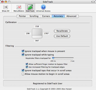 SideTrack Calibration for your trackpad