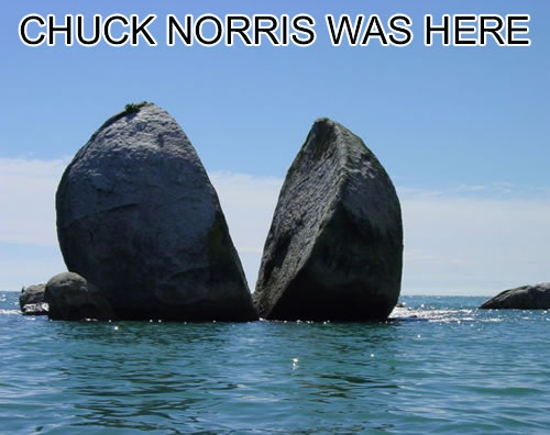 Chuck Norris Splits Rock