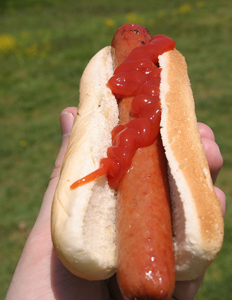 Life size hot dog with ketchup makes you feel like you were actually there.