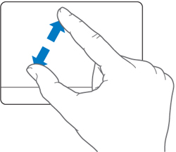 Finger gestures make using an Apple laptop easy.
