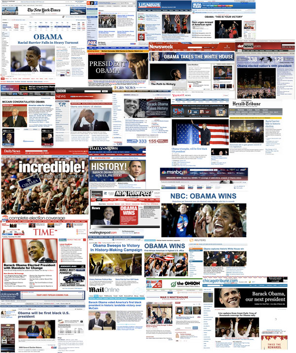 Election Night News Site Homepage Collage