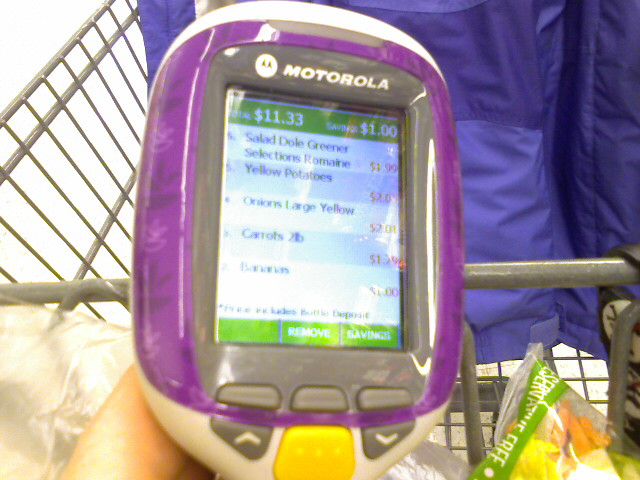 The Scan It keeps track of the total as you shop.
