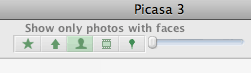 Picasa Show Only Photos with Faces button