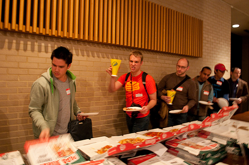 Typical techie BarCamp food: PIZZA!